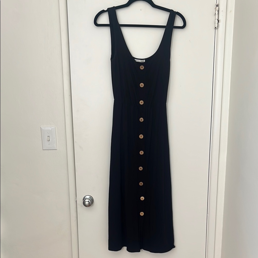 Elegant Black Button-Down Dress